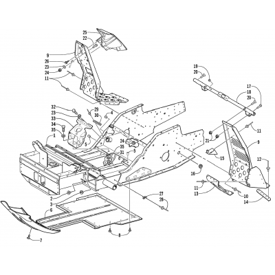 FRONT FRAME AND FOOTREST ASSEMBLY