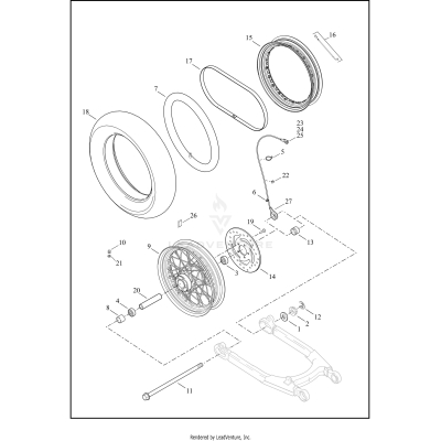 WHEELS, REAR, LACED - XL1200C