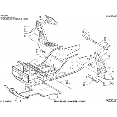 FRONT FRAME AND FOOTREST ASSEMBLY