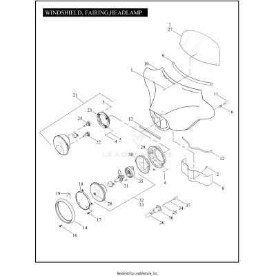 WINDSHIELD, FAIRING, HEADLAMP