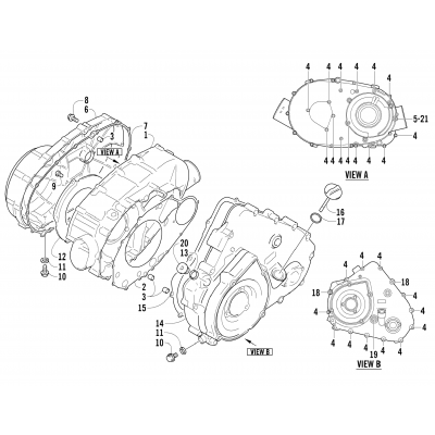 CLUTCH/V-BELT/MAGNETO COVER ASSEMBLY