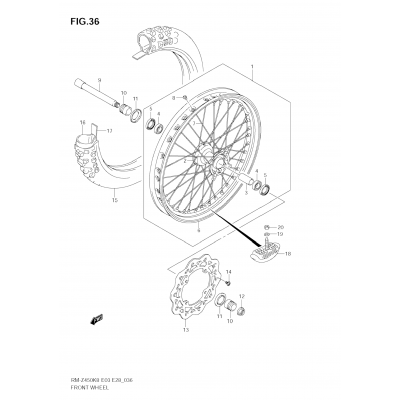 FRONT WHEEL (RM-Z450 K8/K9/L0)