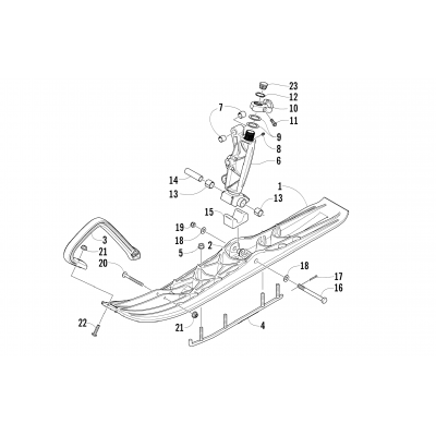 SKI AND SPINDLE ASSEMBLY