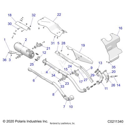 ENGINE, EXHAUST - A25SEE57P2/P4 (C0211340)