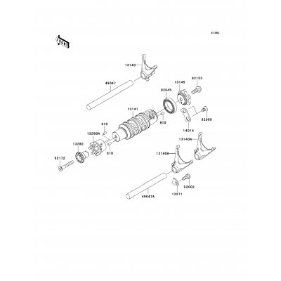 Gear Change Drum/Shift Fork(s)