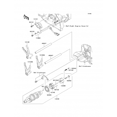 Gear Change Drum/Shift Fork(s)