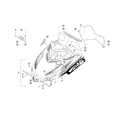 HOOD AND WINDSHIELD ASSEMBLY