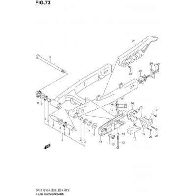 REAR SWINGINGARM (DR-Z125LL4 E33)