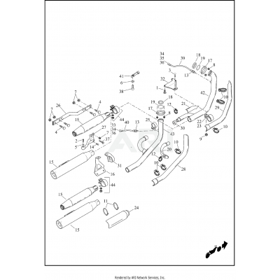 EXHAUST SYSTEM - FXDB (ASIA-PACIFIC, AUSTRALIA, BRAZIL, CANADA, DOMESTIC, INDIA)