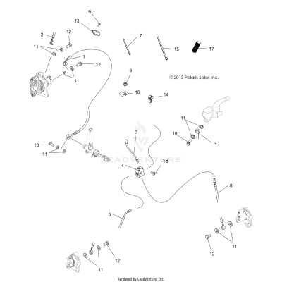 BRAKES, BRAKE LINES - A17SDE57N2/A57N2 (49ATVBRAKELINE14SP570TRG)