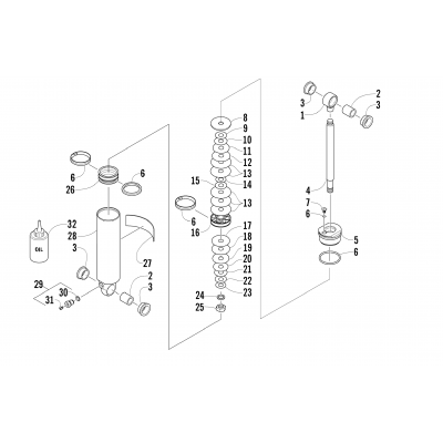 REAR SUSPENSION REAR ARM SHOCK ABSORBER