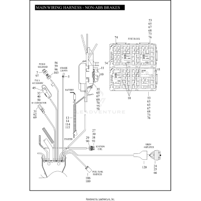 MAIN WIRING HARNESS - NON-ABS BRAKES - FLHTP (3 OF 5)