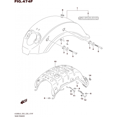 REAR FENDER (VL800TL6 E33)