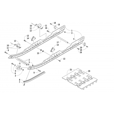 SLIDE RAIL AND TRACK ASSEMBLY