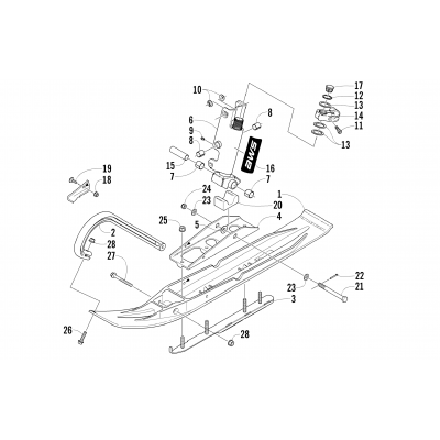 SKI AND SPINDLE ASSEMBLY