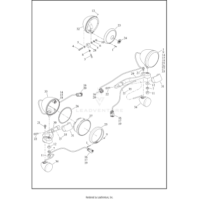 TURN SIGNALS, FRONT AND HEADLAMPS - FLRT (HDI, ENGLAND)