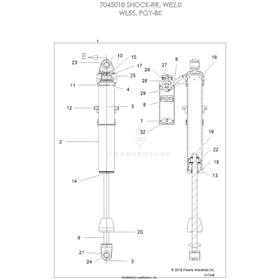 SUSPENSION, SHOCK, REAR PIGGYBACK INTERNALS - A20SLZ95AE (101548)
