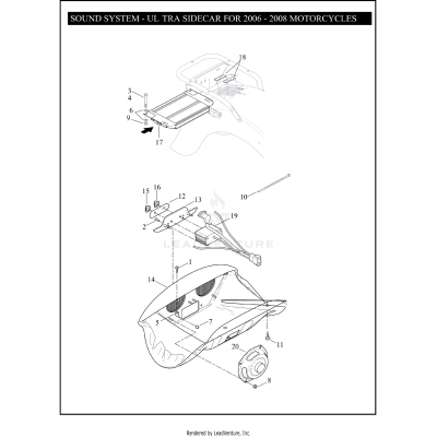 SOUND SYSTEM - ULTRA SIDECAR FOR 2006, 2007 & 2008 MOTORCYCLES