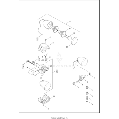 SWITCHES, HANDLEBAR AND TURN SIGNALS, RIGHT, FRONT