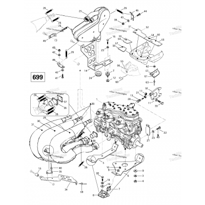 Engine Support And Muffler (699)