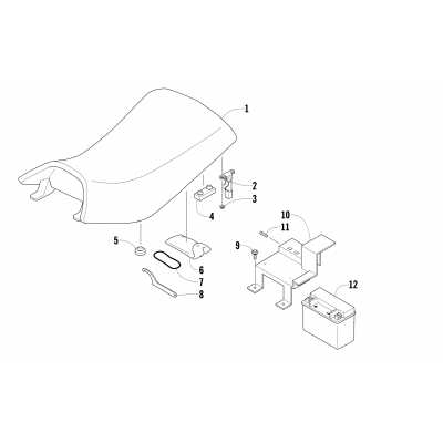 SEAT, BATTERY, AND TOOL KIT ASSEMBLIES