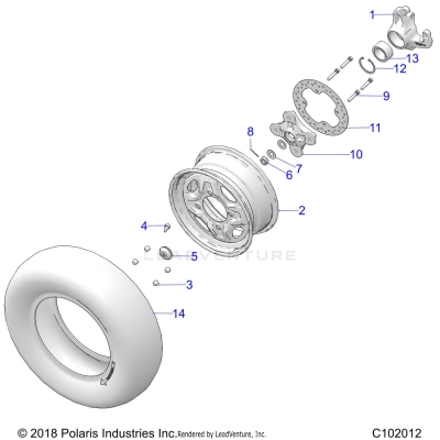 WHEELS, FRONT and HUB - A20SXA85A1/A7/CA1/CA7 (C102012)