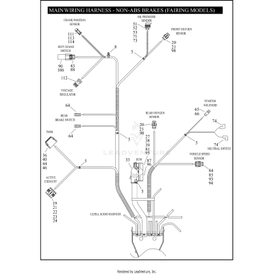 MAIN WIRING HARNESS - NON-ABS BRAKES (FAIRING MODELS) (5 OF 5)
