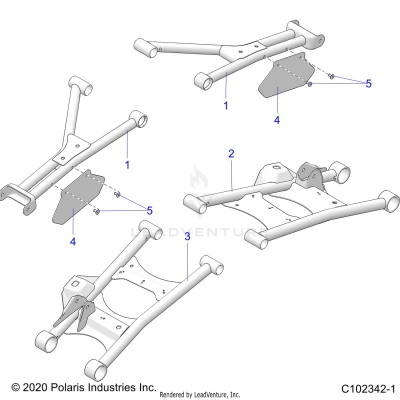 SUSPENSION, REAR CONTROL ARMS - A25SLZ95AF (C102342-1)