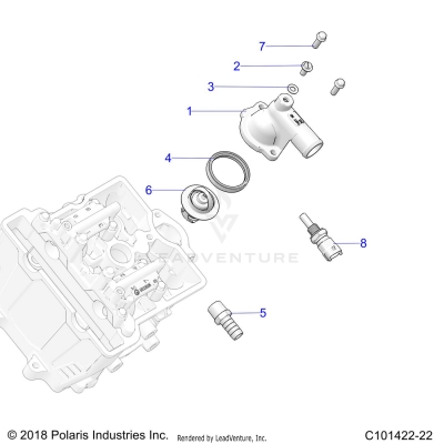 ENGINE, THERMOSTAT and COVER - A25SJE57CP/EP (C101422-22)