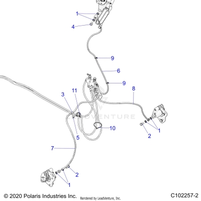 BRAKES, BRAKE LINES, FRONT - A23SJS57CX/EX (C102257-2)