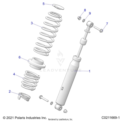 SUSPENSION, SHOCK, REAR - A23SLZ95AK (C0211669-1)