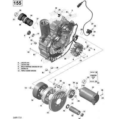 PTO Cover And Magneto - 130-155 Model Without Suspension