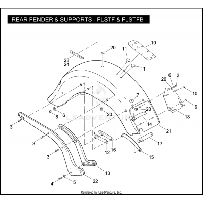 REAR FENDER & SUPPORTS - FLSTF & FLSTFB