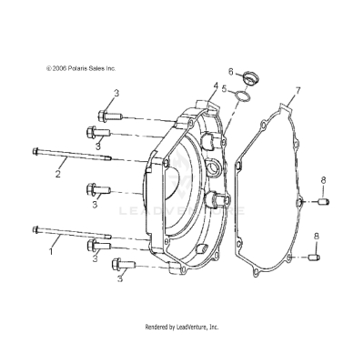 ENGINE, CRANKCASE COVER, RH - A25YKA11N1/N5 (49ATVCRANKCASECVRRH07OTLW90)