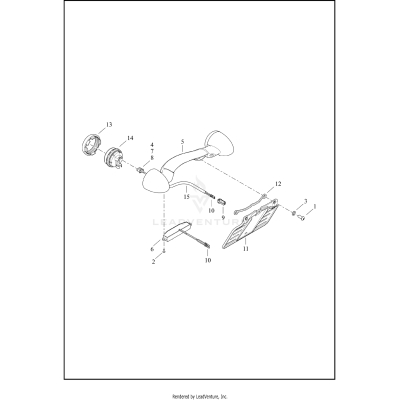 LICENSE PLATE BRACKET AND TURN SIGNAL, REAR (HDI)