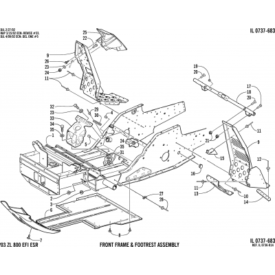 FRONT FRAME AND FOOTREST ASSEMBLY