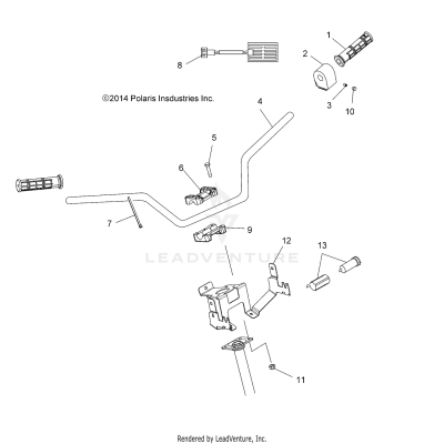 STEERING, HANDLEBAR and CONTROLS - A17SJE57AU (49ATVHANDLEBAR15570SP)