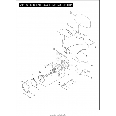 WINDSHIELD, FAIRING & HEADLAMP - FLHTP