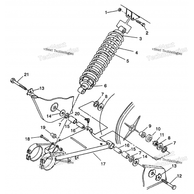 Swing Arm/Shock Mounting 6X6 350L W938739