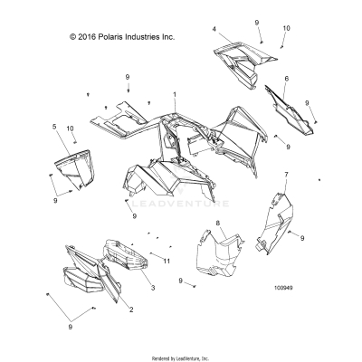 BODY, FRONT CAB and SIDE PANELS - A19SVS95FR [100949]