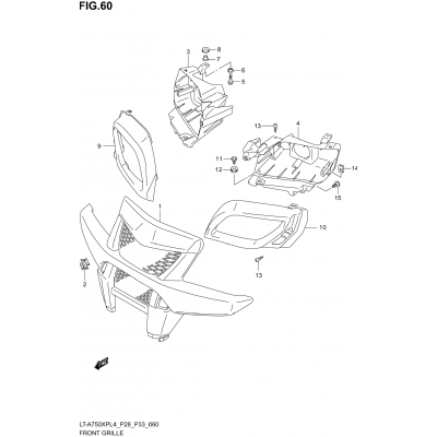 FRONT GRILLE (LT-A750XPL4 P28)