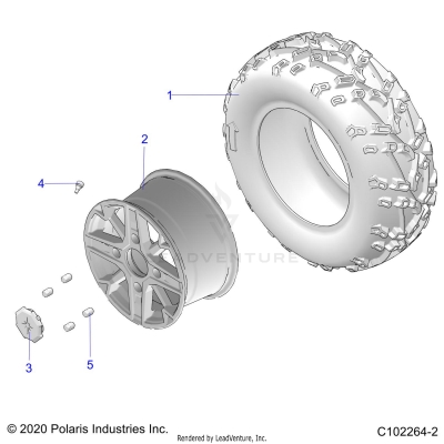 WHEELS, REAR TIRE - A25SXE95PP (C102264-2)