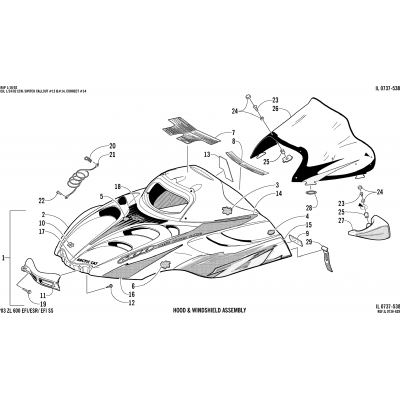 HOOD AND WINDSHIELD ASSEMBLY