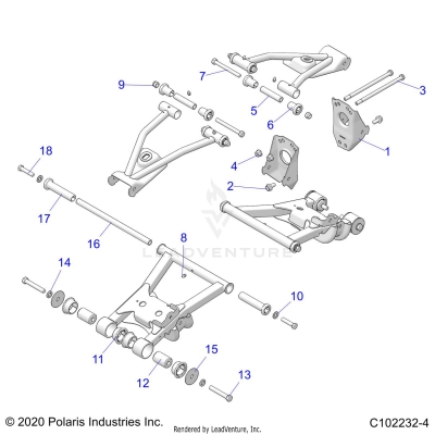 SUSPENSION, REAR CONTROL ARM, MOUNTING - A24SJE57AX (C102232-4)