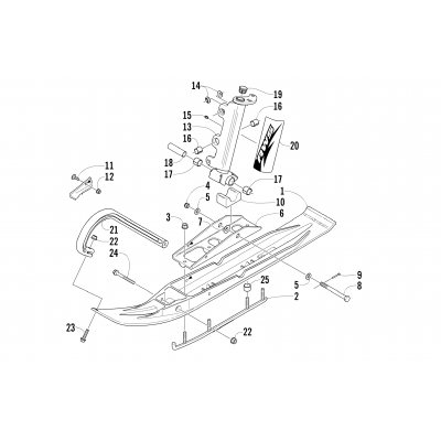 SKI AND SPINDLE ASSEMBLY