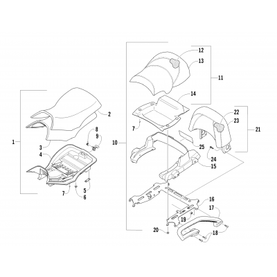 SEAT AND BACKREST ASSEMBLY