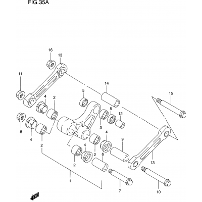 REAR CUSHION LEVER (MODEL W/X)