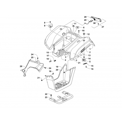 REAR BODY PANEL AND TAILLIGHT ASSEMBLIES