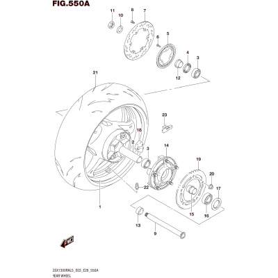 REAR WHEEL (GSX1300RAL5 E03)