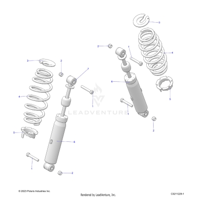 SUSPENSION, REAR SHOCK and MOUNTING - A25SJE57CP/EP (C0211229-1)